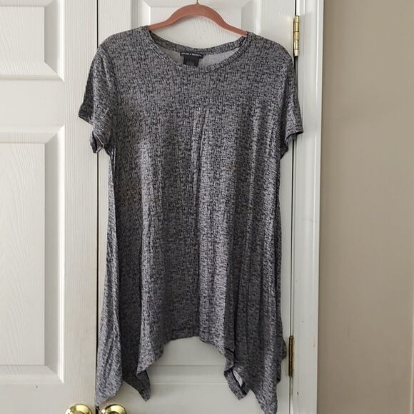 Chelsea & Theodore black white tunic shirt  Sz L - Picture 1 of 5